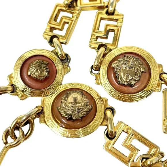 GIANNI VERSACE Vintage Medusa Logo Chain Belt Accessory Gold Metal [103631] - Picture 7 of 10